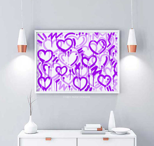 Purple Electric Love Framed Print