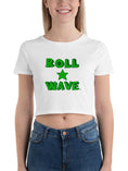 Load image into Gallery viewer, Roll Wave Star Stacked Crop Tee