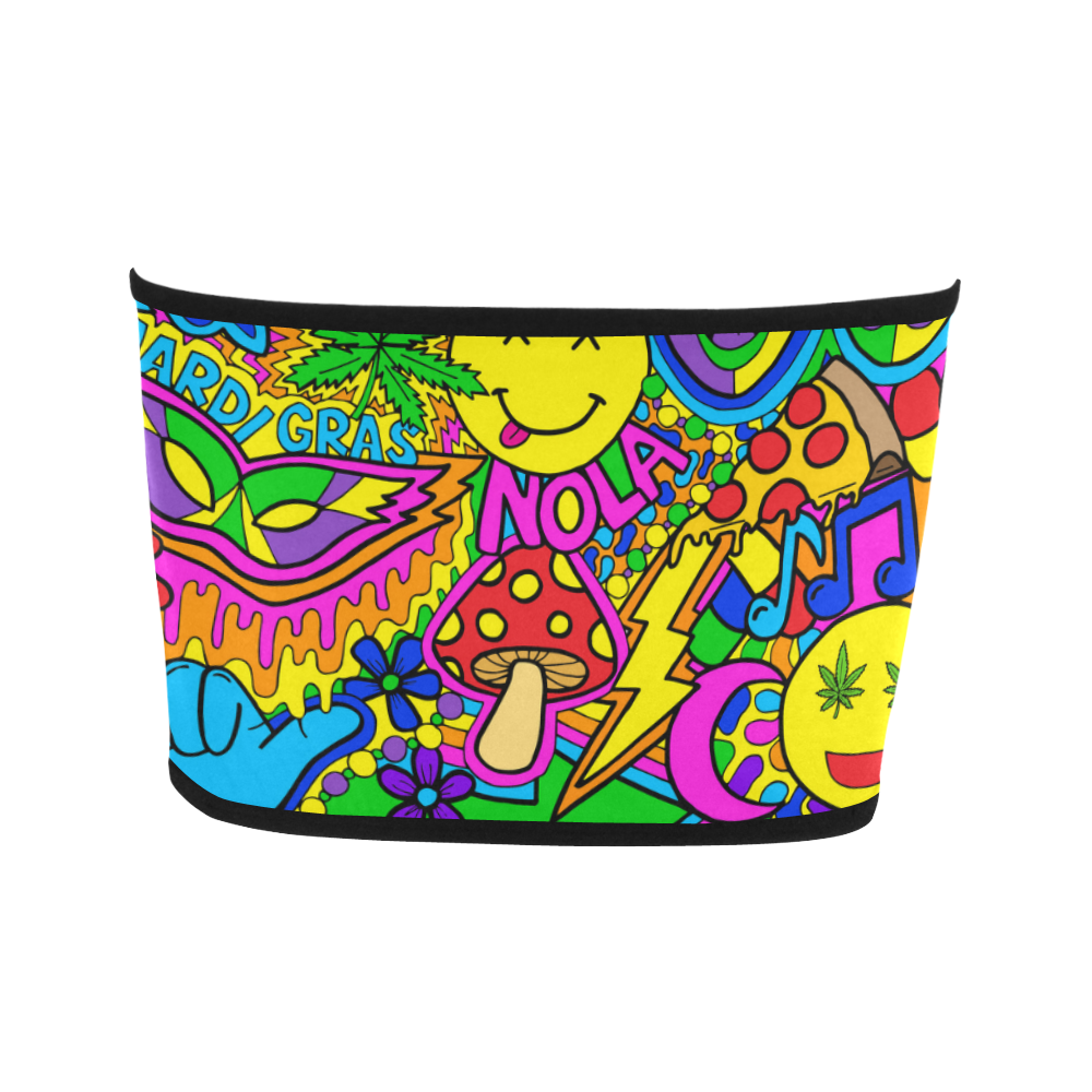 Mardi Gras Collage Bandeau Top
