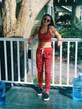 Load image into Gallery viewer, Red Cheetah Joggers