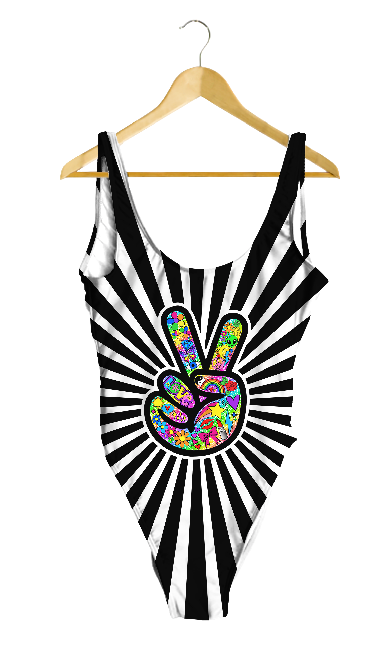 Funky Peace Sign One-Piece