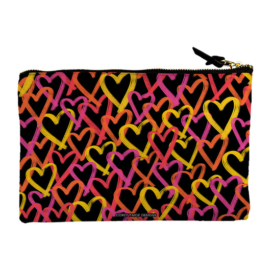 Graffiti Hearts Accessory Pouch