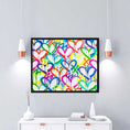 Load image into Gallery viewer, Rainbow Graffiti Hearts Framed Print