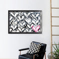 Load image into Gallery viewer, Gray Graffiti Accent Heart Framed Print