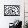 Load image into Gallery viewer, Gray Graffiti Accent Heart Framed Print