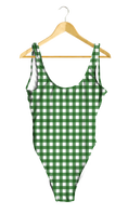 Load image into Gallery viewer, Green Gingham One-Piece
