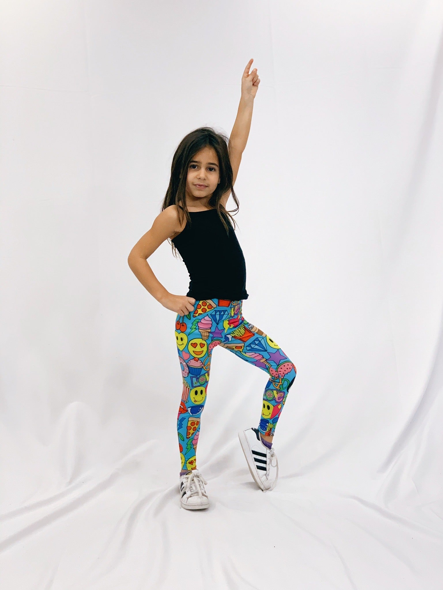 Emoji Love Blue Kids Leggings