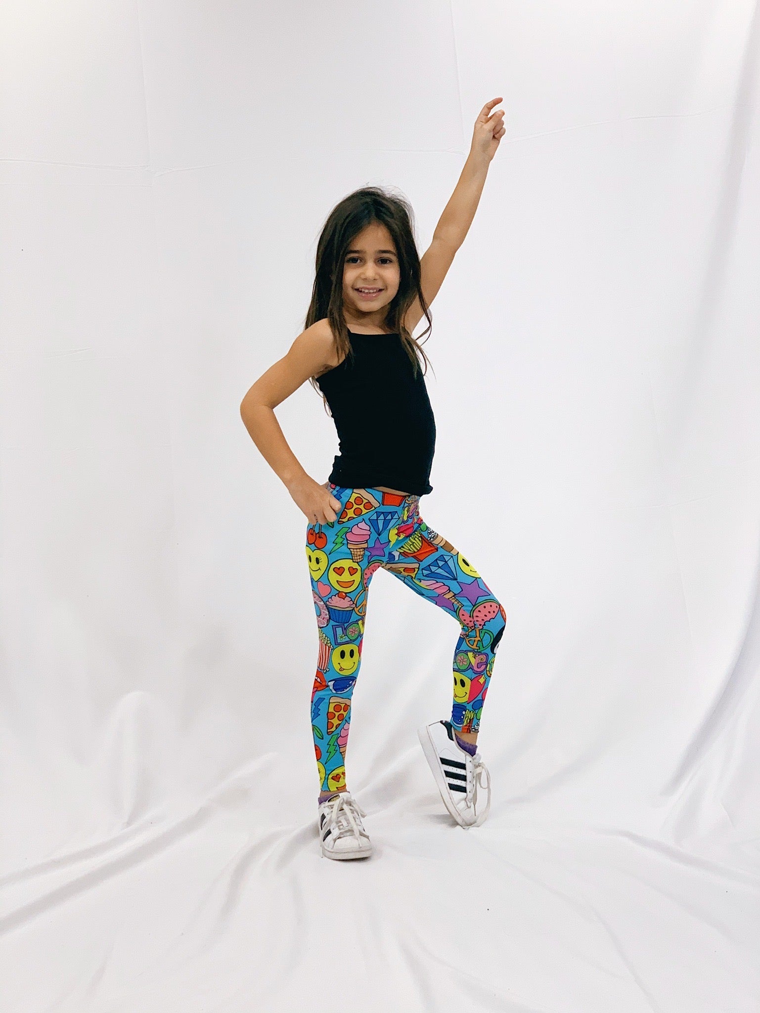 Emoji Love Blue Kids Leggings