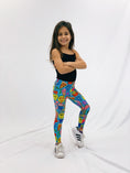Load image into Gallery viewer, Emoji Love Blue Kids Leggings