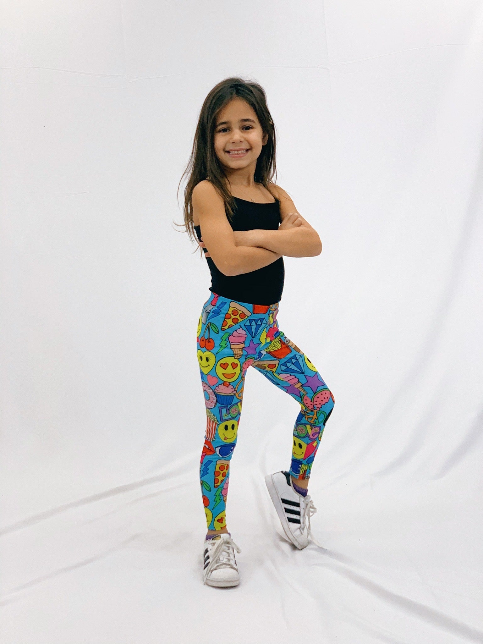 Emoji Love Blue Kids Leggings