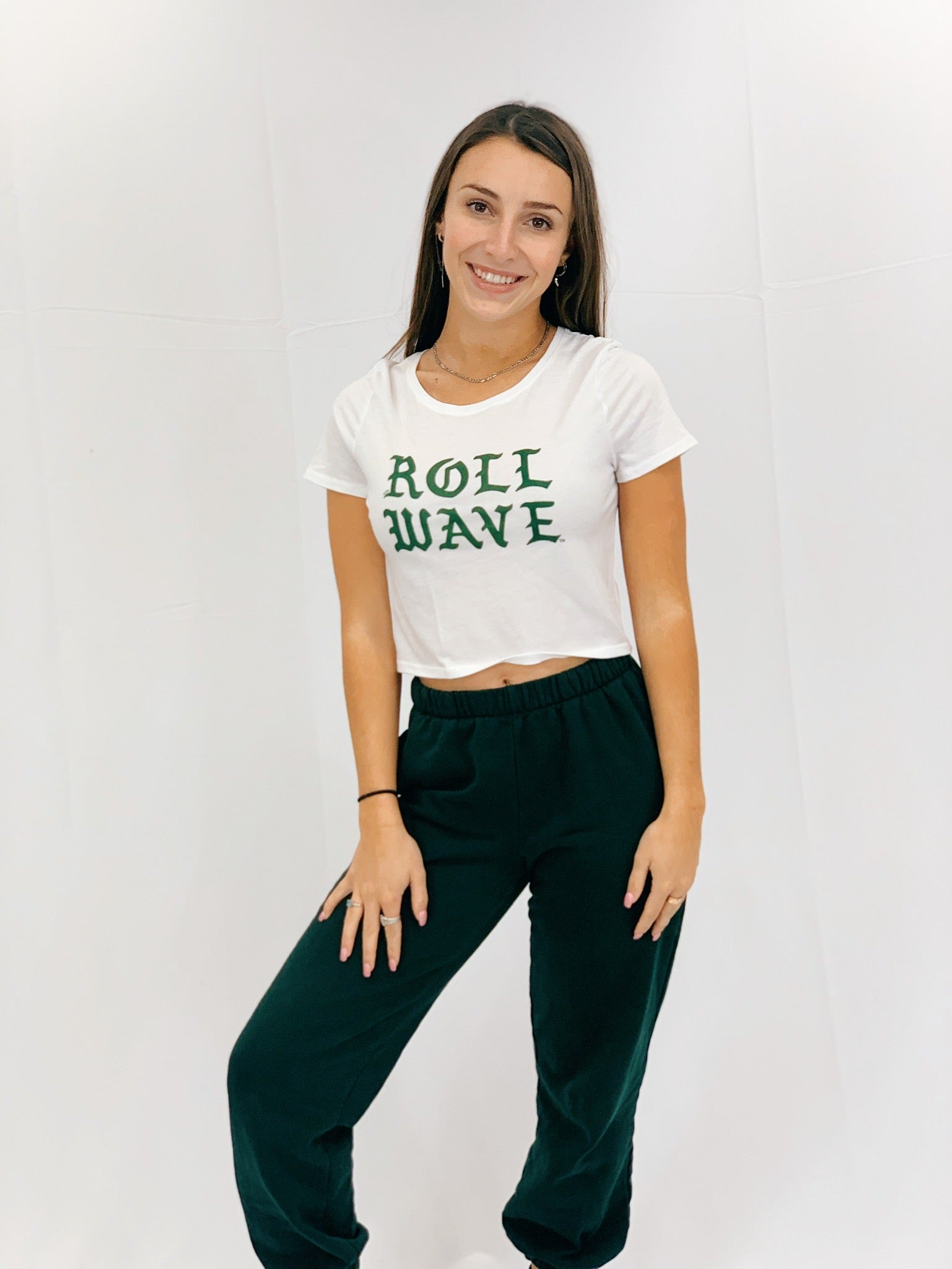 Roll Wave Gothic Crop Tee