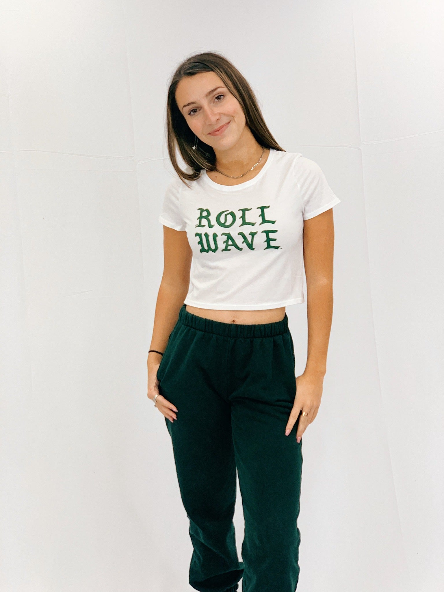 Roll Wave Gothic Crop Tee