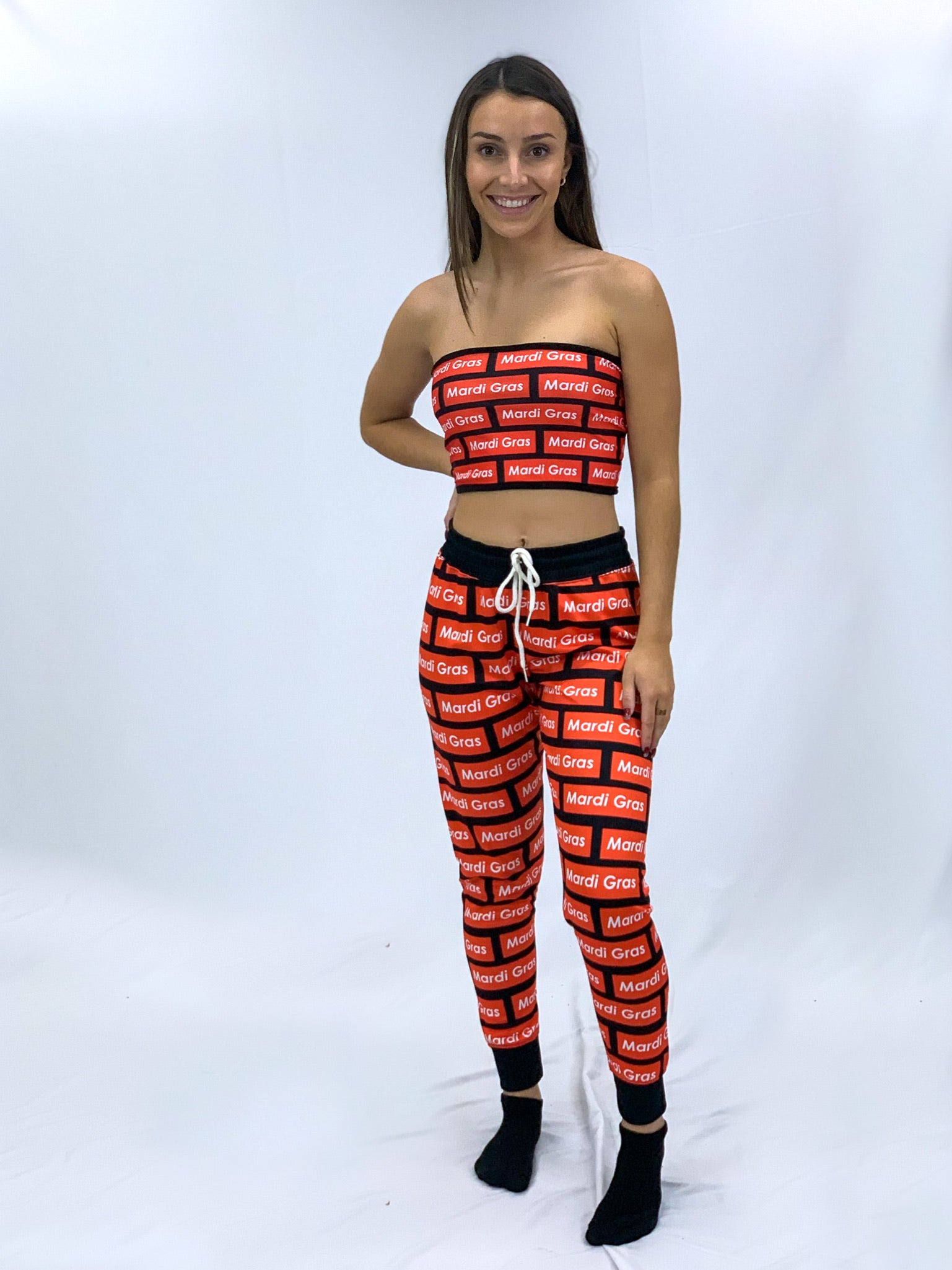 Mardi Gras Supreme Repeat Bandeau Top