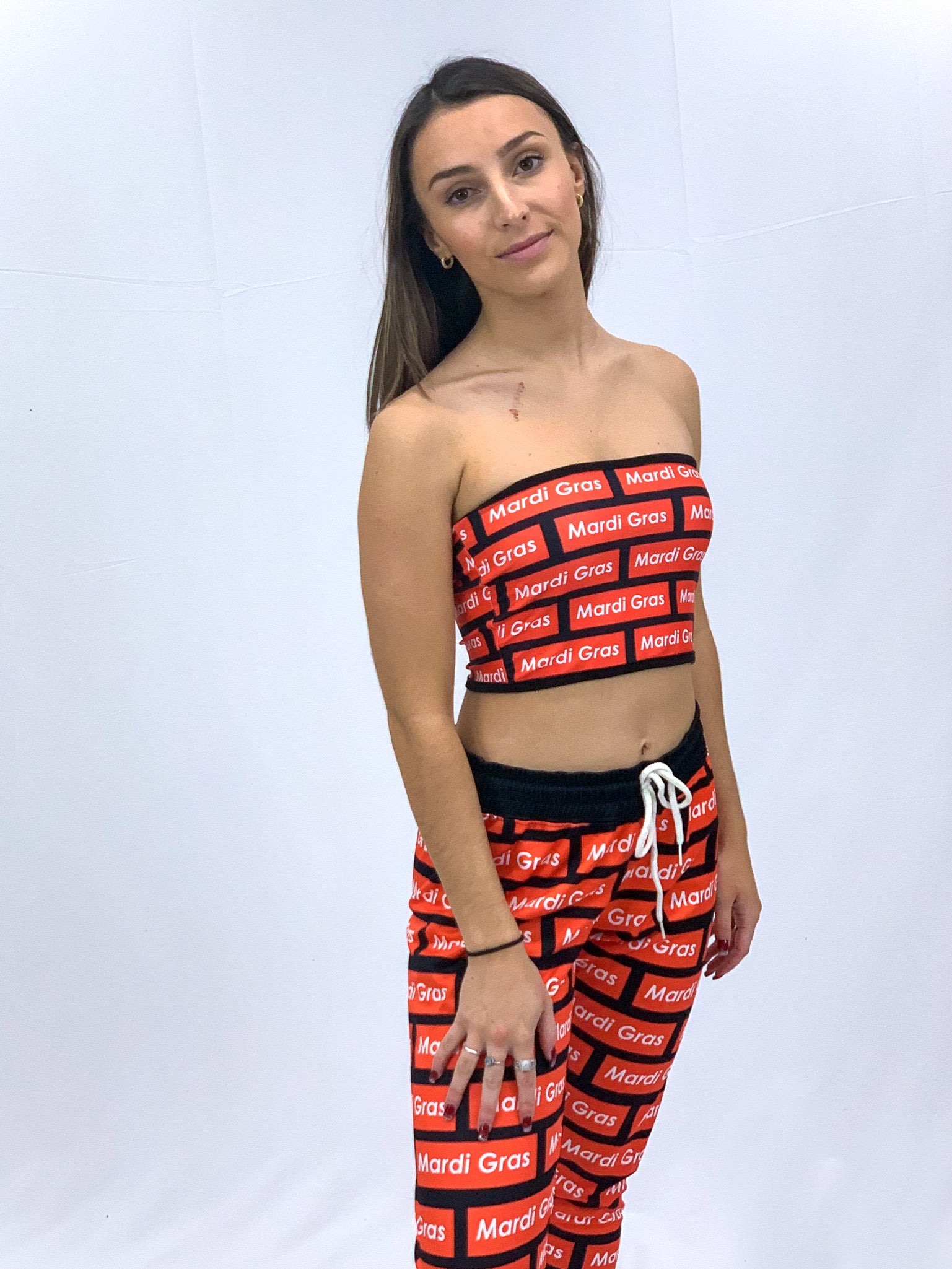 Mardi Gras Supreme Repeat Bandeau Top