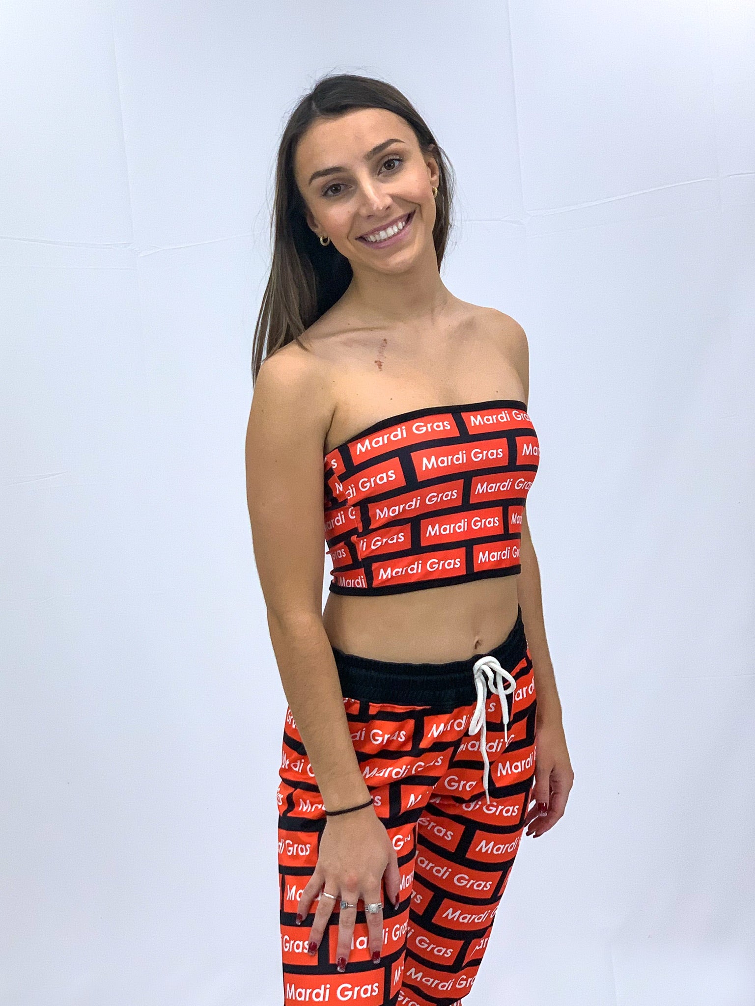 Mardi Gras Supreme Repeat Bandeau Top