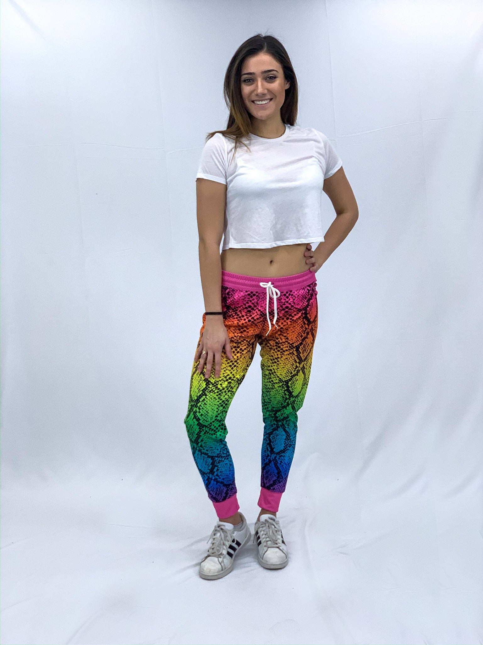 Rainbow Snakeskin Joggers