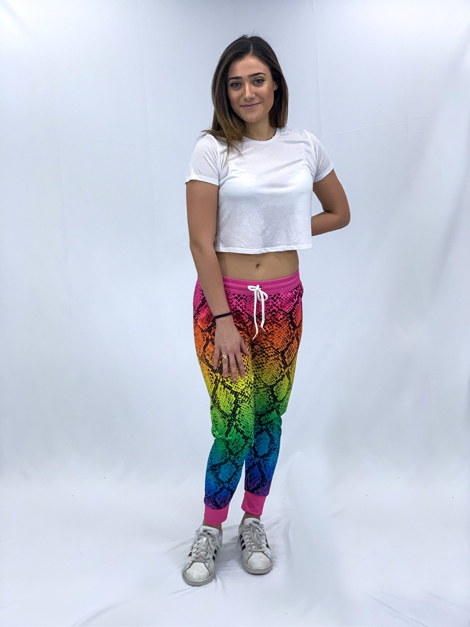 Rainbow Snakeskin Joggers