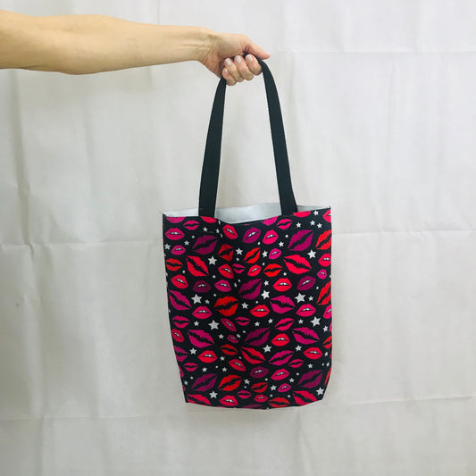 Lips & Stars Black Tote Bag