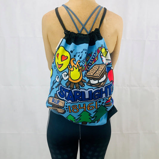 Camp Collage Drawstring Bag