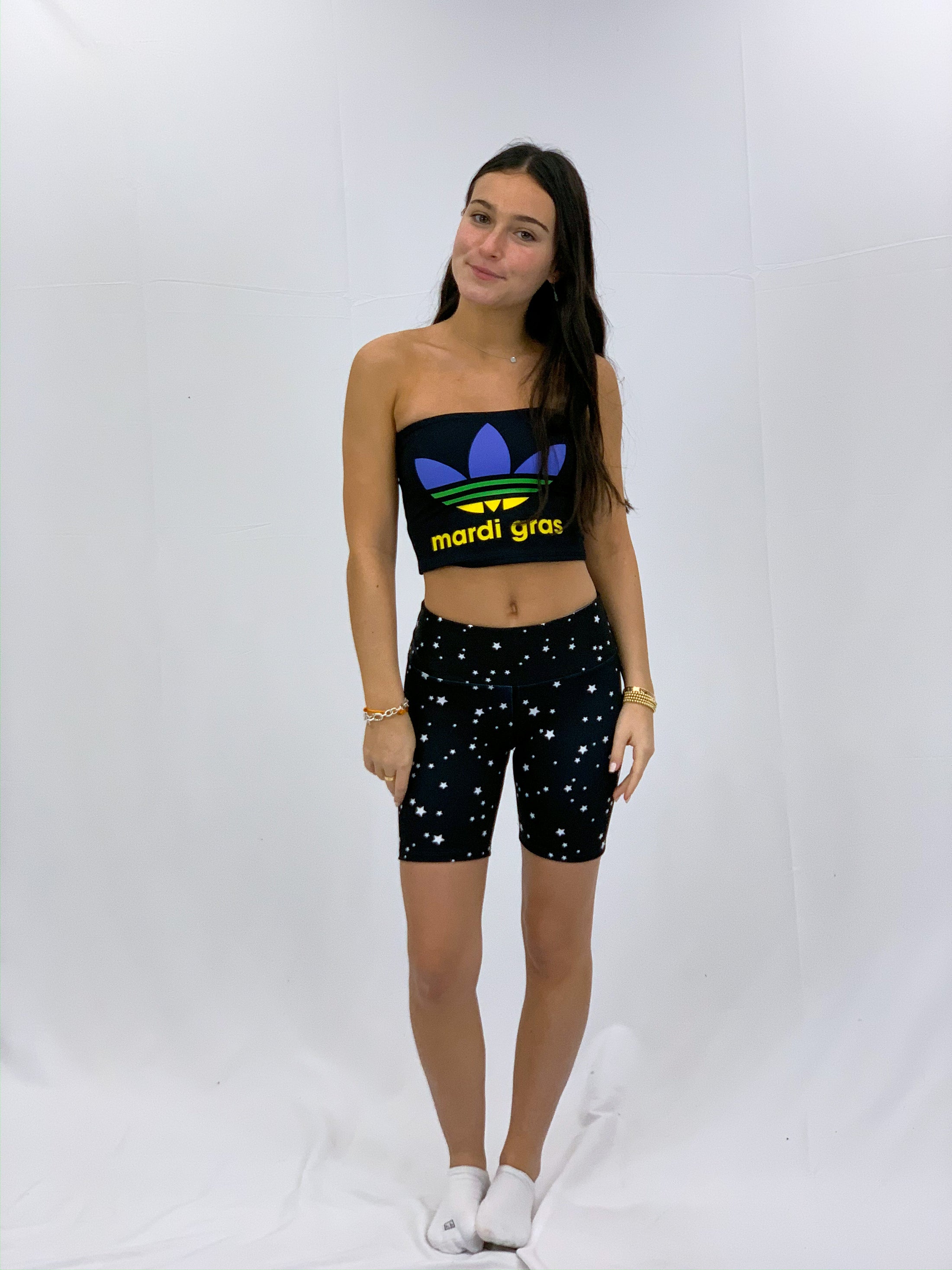 Mardi Gras Leaf Tube Top