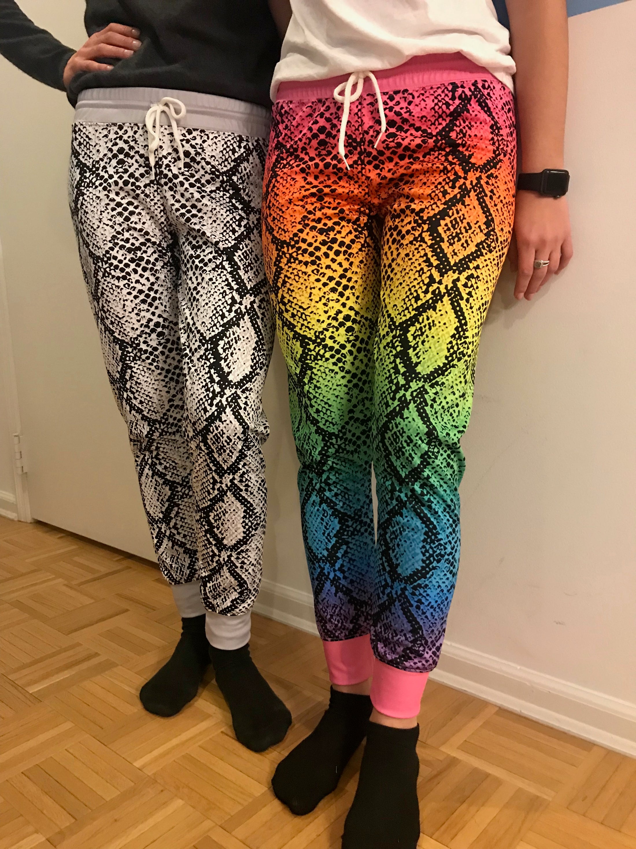 Rainbow Snakeskin Joggers