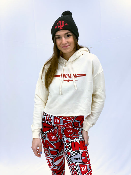 Indiana Lightning Bolt Stripe Cream Sweatshirt