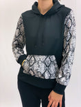 Load image into Gallery viewer, Snakeskin Sleeves Hooded Sweatshirt