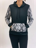 Load image into Gallery viewer, Snakeskin Sleeves Hooded Sweatshirt