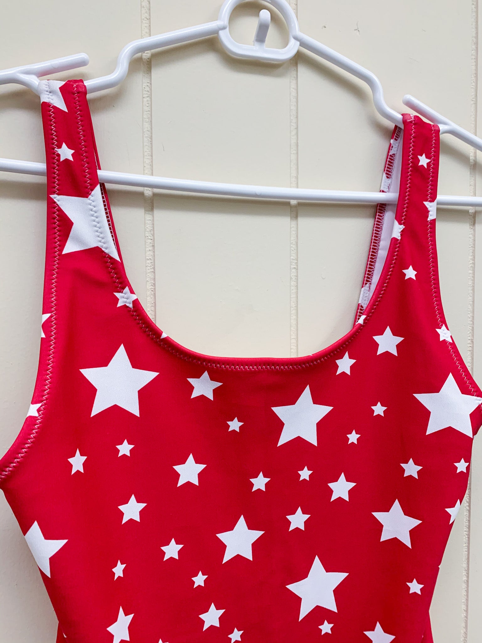 White Stars Red One-Piece Swimsuit