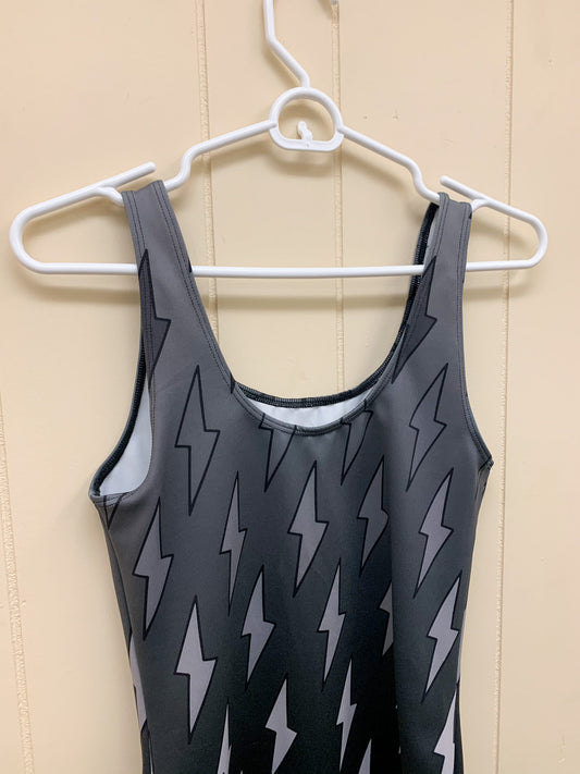 Gray Ombre Lightning Bolts One-Piece Swimsuit