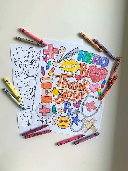Thank You Healthcare Heroes Coloring Sheet