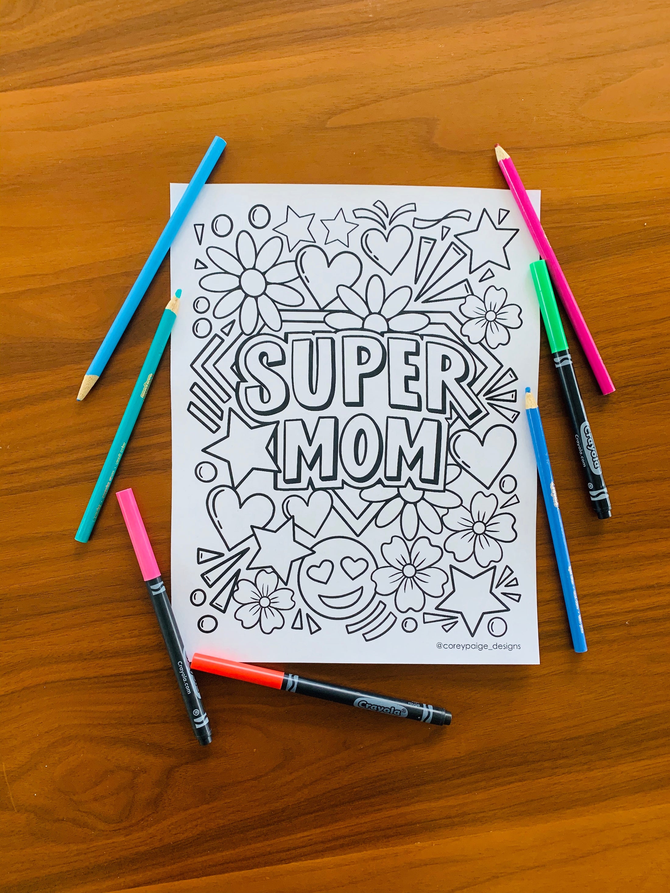Super Mom Coloring Sheet