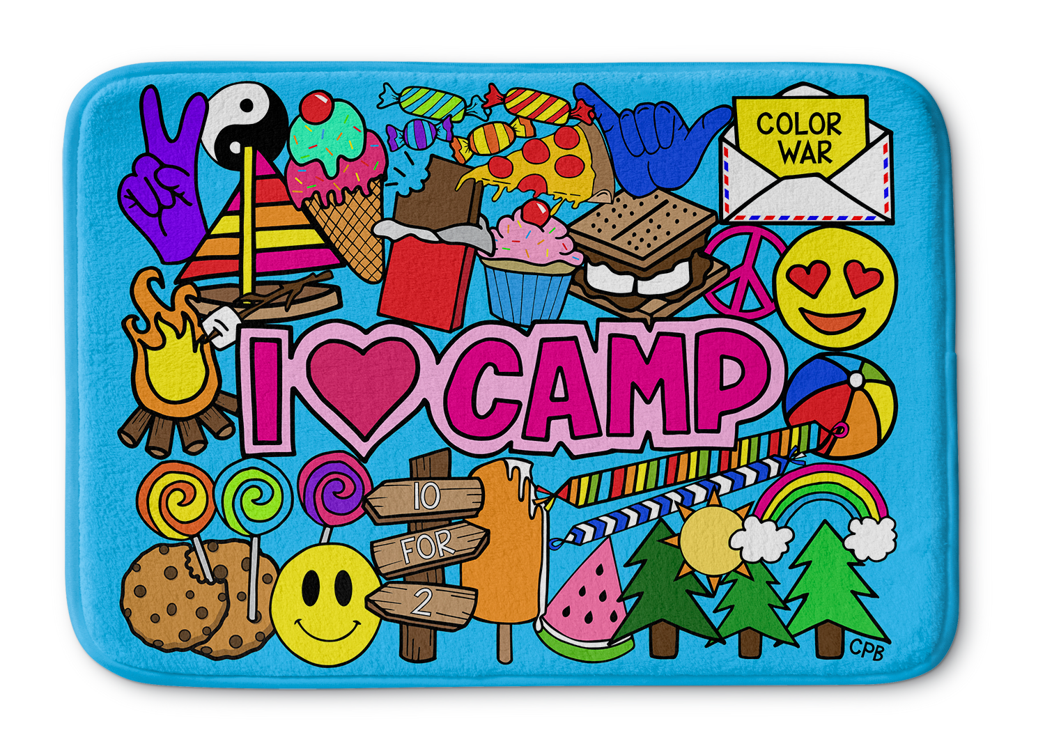 I Love Camp Bathmat