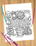 Load image into Gallery viewer, Camp Collage Coloring Sheets