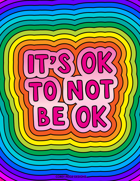 It's Ok To Not Be Ok Coloring Sheet