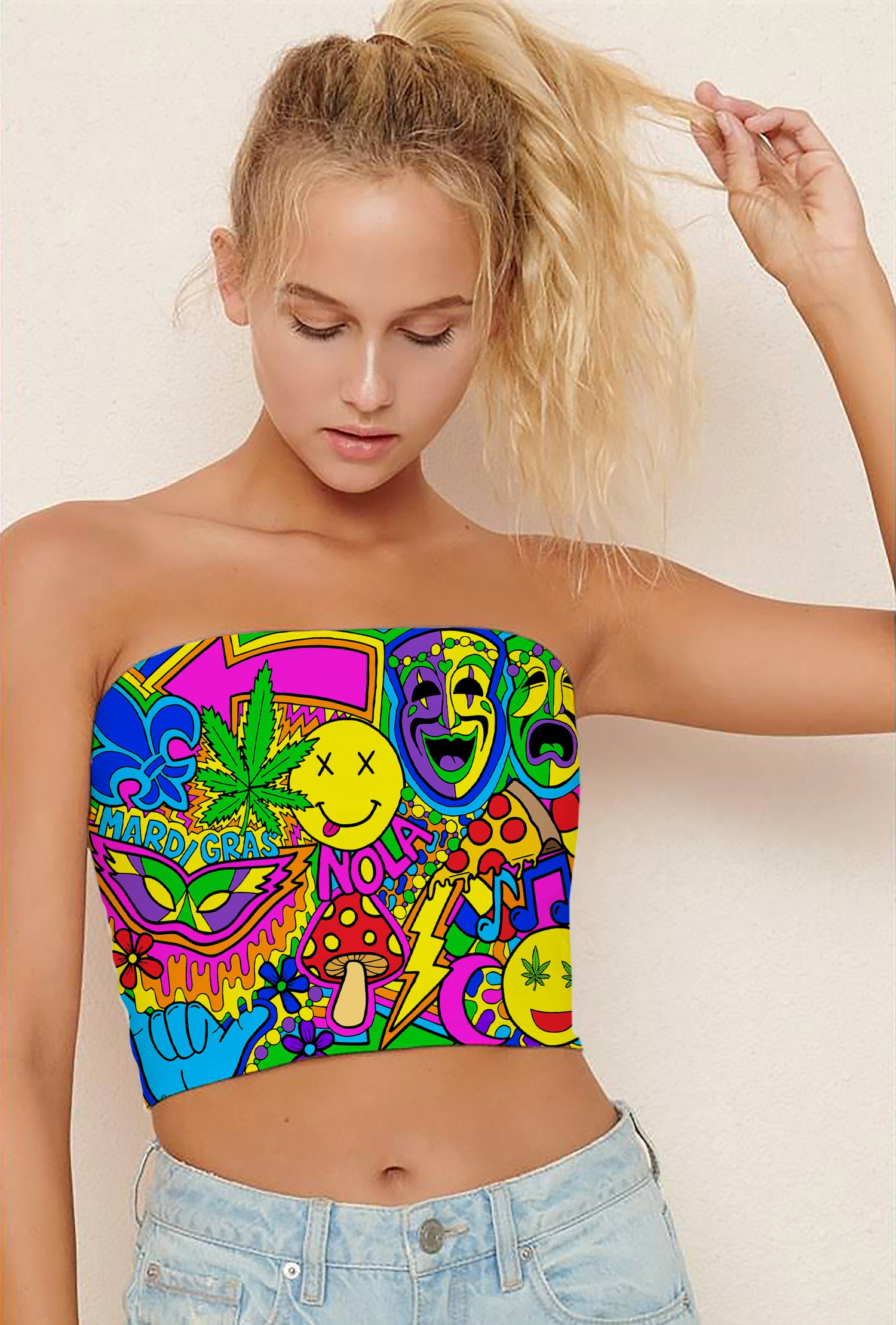 Mardi Gras Collage Tube Top