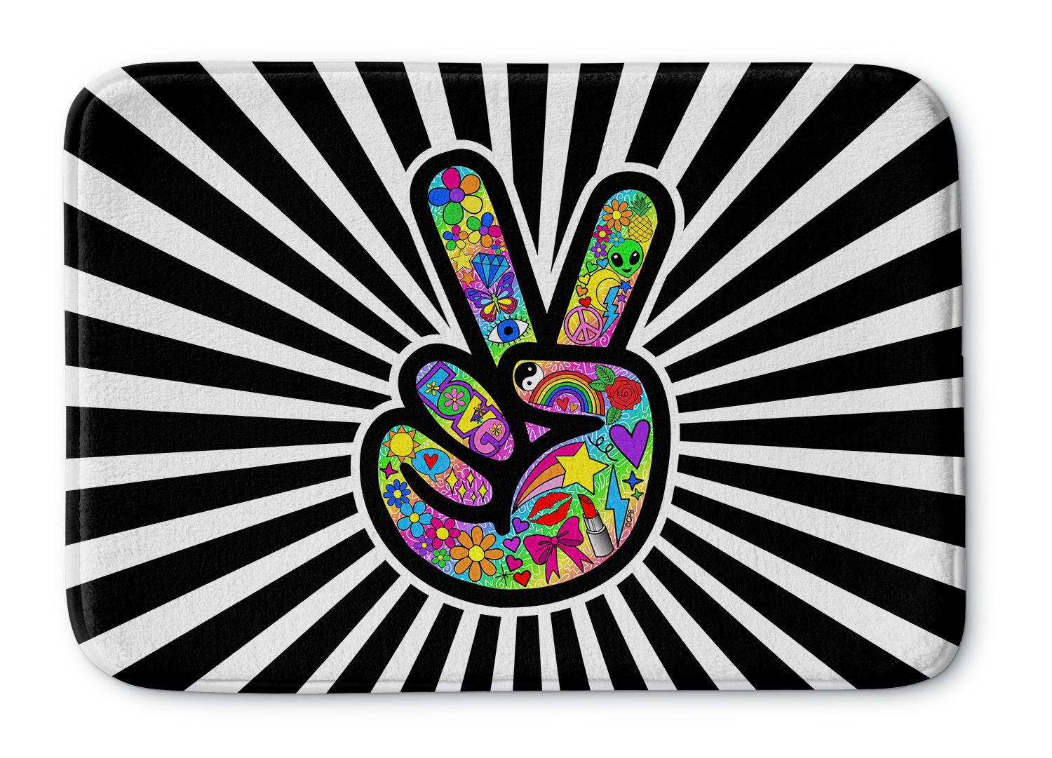 Funky Peace Sign Bathmat