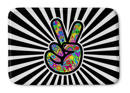 Funky Peace Sign Bathmat