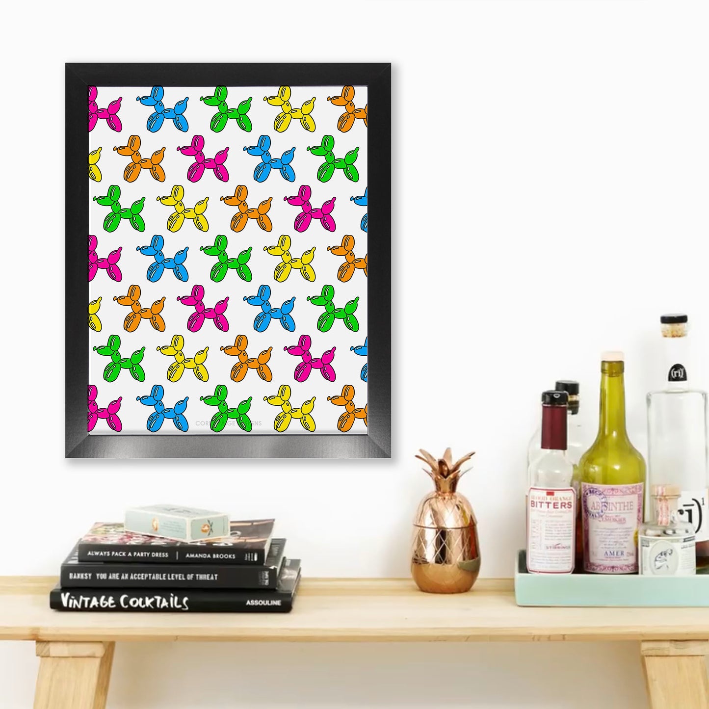 Rainbow Balloon Dog Framed Print