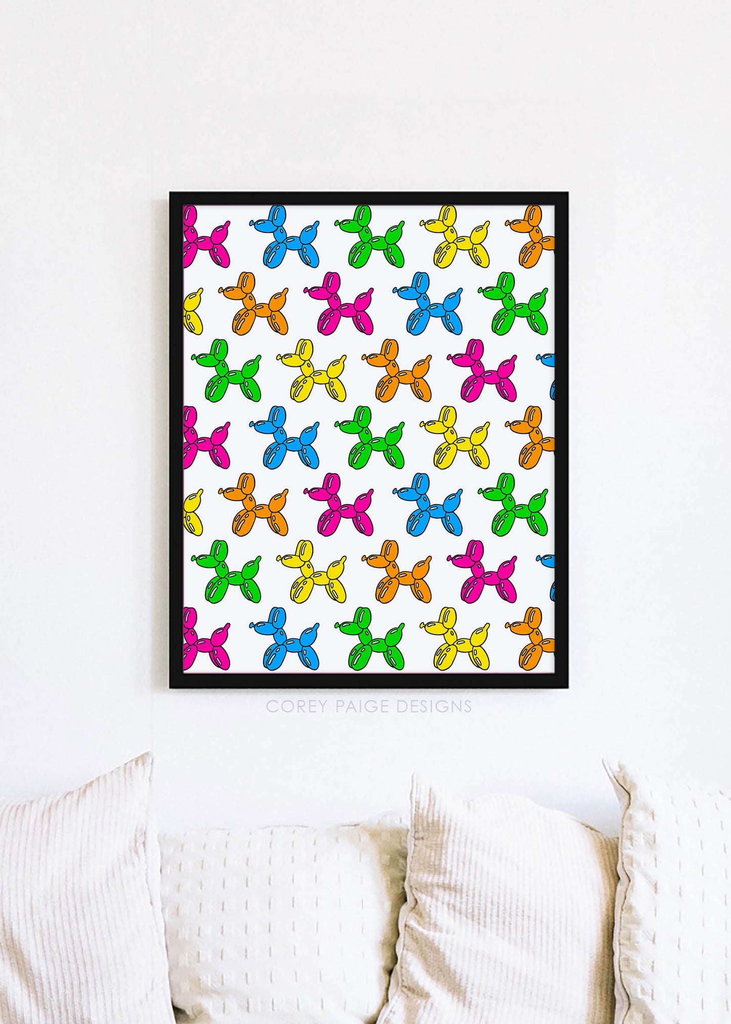 Rainbow Balloon Dog Framed Print
