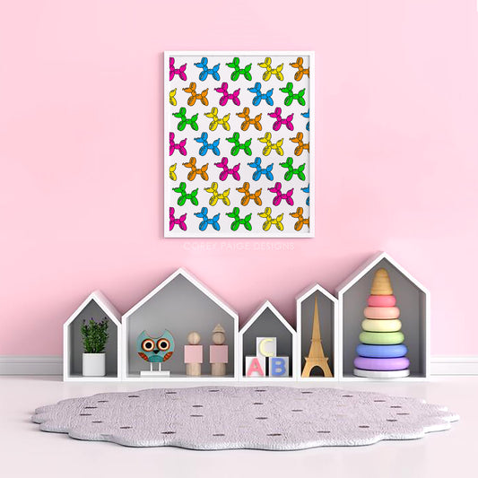 Rainbow Balloon Dog Framed Print
