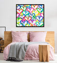 Load image into Gallery viewer, Rainbow Graffiti Hearts Framed Print