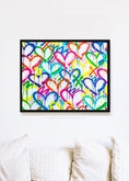 Load image into Gallery viewer, Rainbow Graffiti Hearts Framed Print