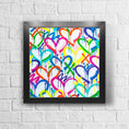 Load image into Gallery viewer, Rainbow Graffiti Hearts Framed Print