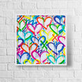 Load image into Gallery viewer, Rainbow Graffiti Hearts Framed Print