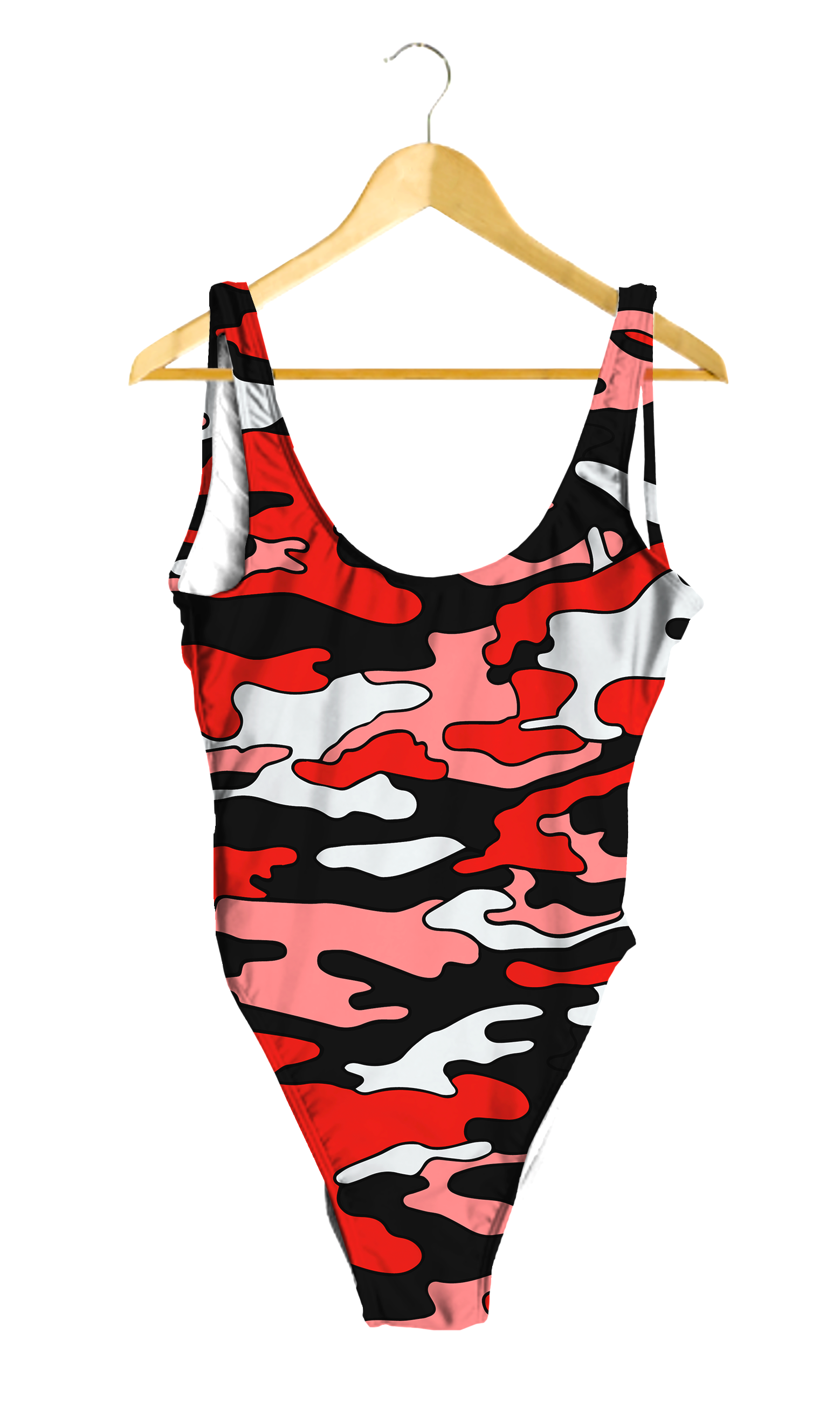 Red & Black Camo One-Piece
