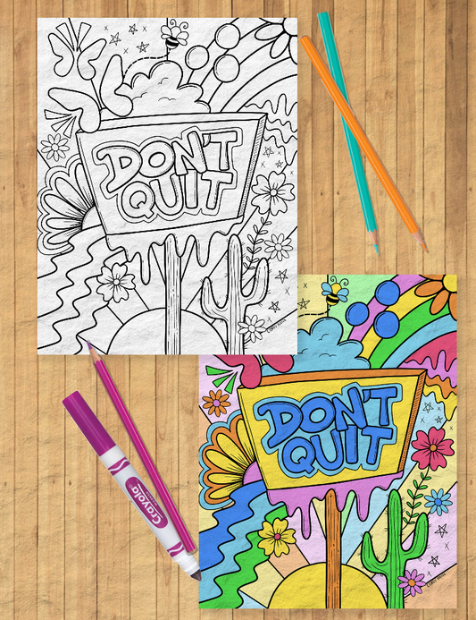 Don't Quit Coloring Sheet