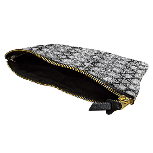 Gray Snakeskin Accessory Pouch