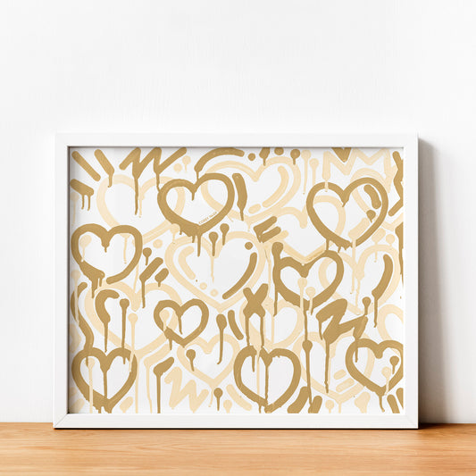 Tan Electric Love Framed Print