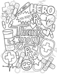 Load image into Gallery viewer, Thank You Healthcare Heroes Coloring Sheet